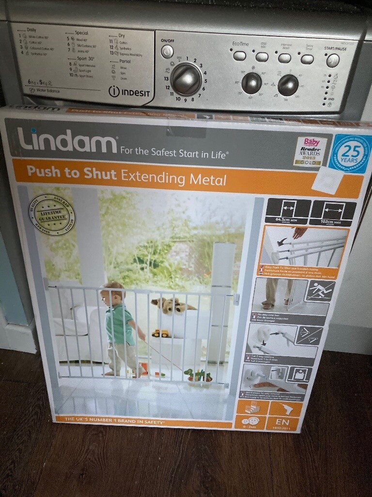 lindam push to shut baby gate